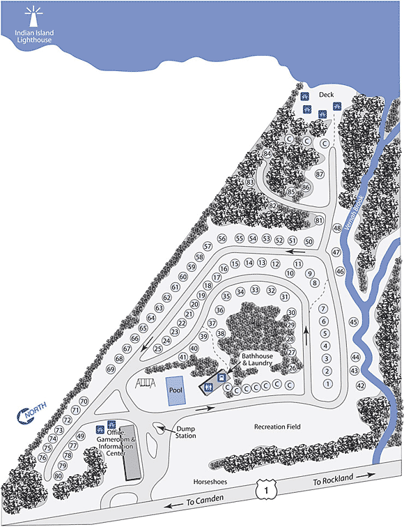 Megunticook Campground Park Map