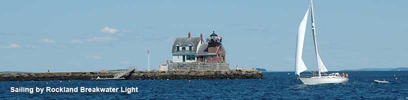 Sailing near Rockland Breakwater Lighthouse