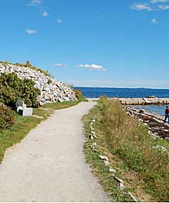 Walking out to the Rockland Breakwater